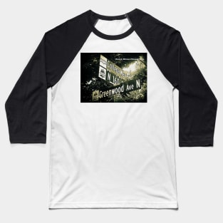 College Way 160th Street & Greenwood Avenue, Shoreline, Washington by Mistah Wilson Baseball T-Shirt